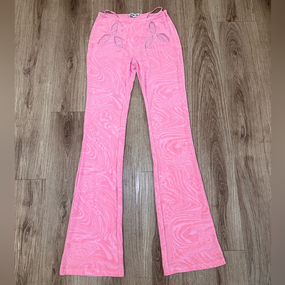 Pants - I. AM. GIA Amina Burnout Velvet Sheer Cut Out Pants Womens Size S Straight Leg